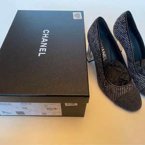 New With The Box Chanel Tweed Heel Pumps